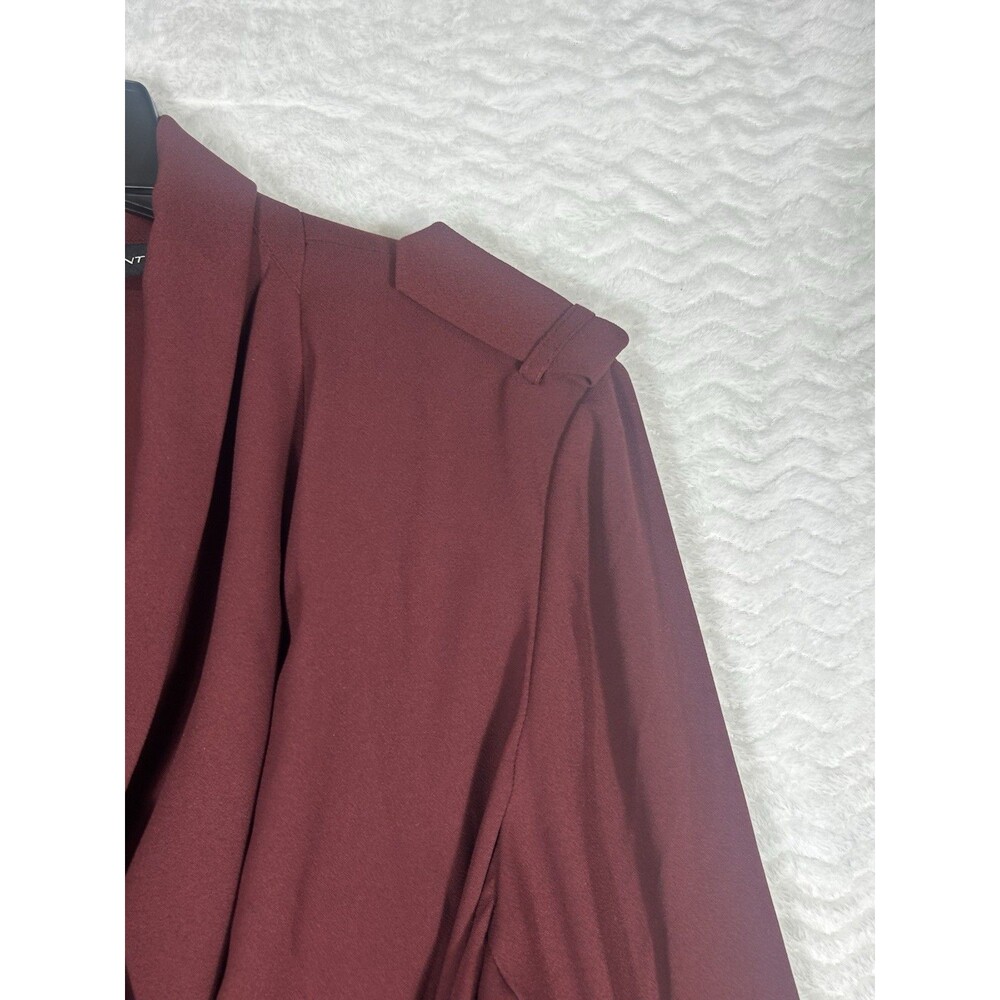 Lane Bryant Trench Coat Womens 22/24 Maroon Duster Light Weight‎ Officecore - Picture 5 of 9